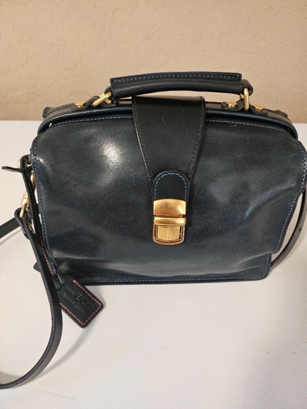 Old Trend Doctor Transport Leather Satchel Dark Green